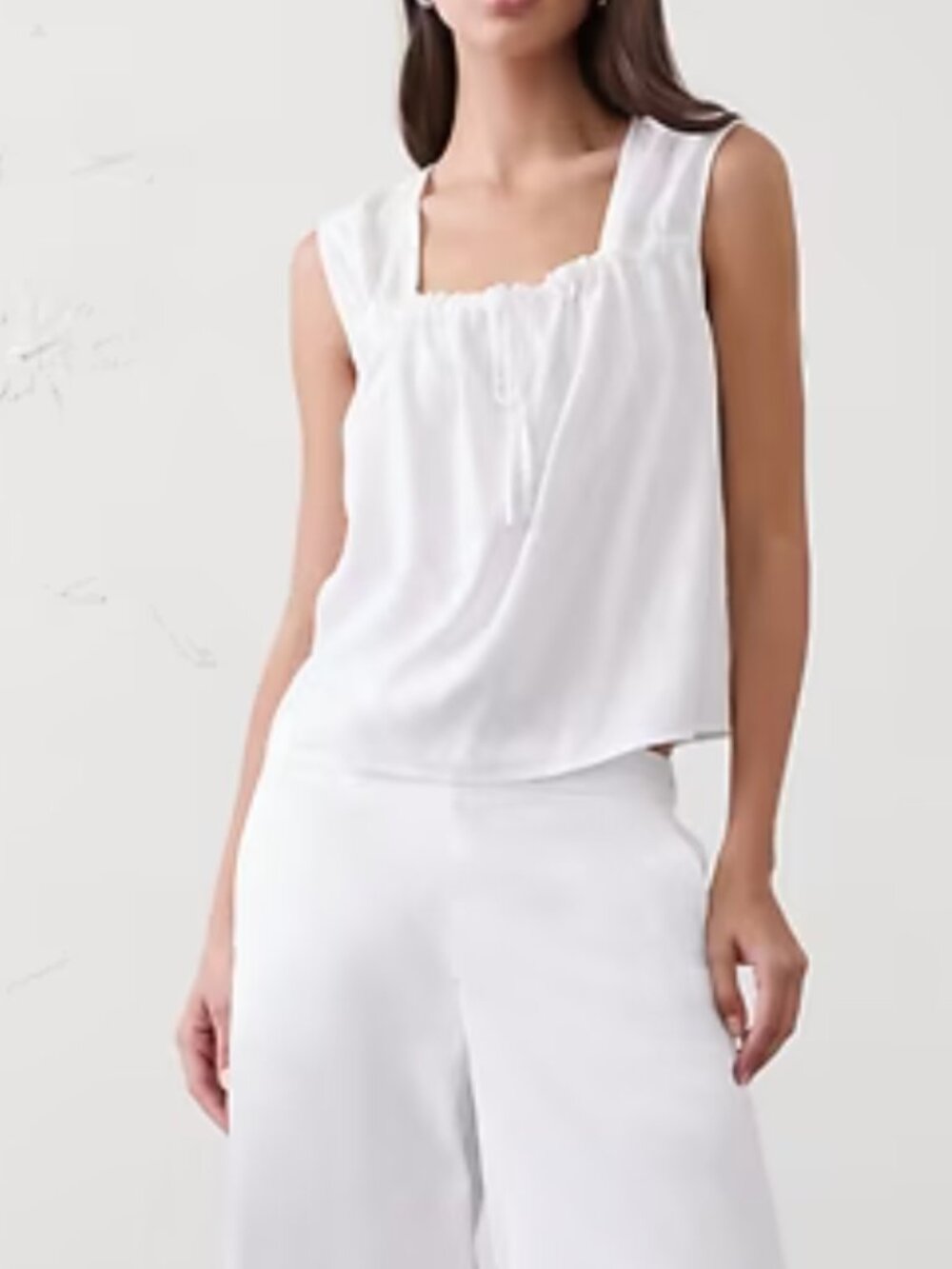 Banana Republic Linen Blend Popover Top